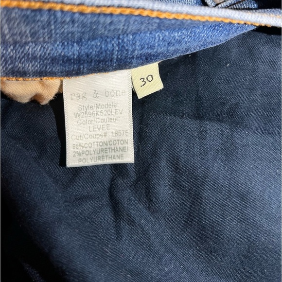Rag & bone Nina Full Length Skinny Jeans in Levee Medium Wash with Raw Hem - Picture 10 of 10